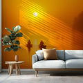 Fishermen at Sunset Mural Wallpaper —Warm Horizon Landscape Mural Wallpaper - pure wallpaper artwork