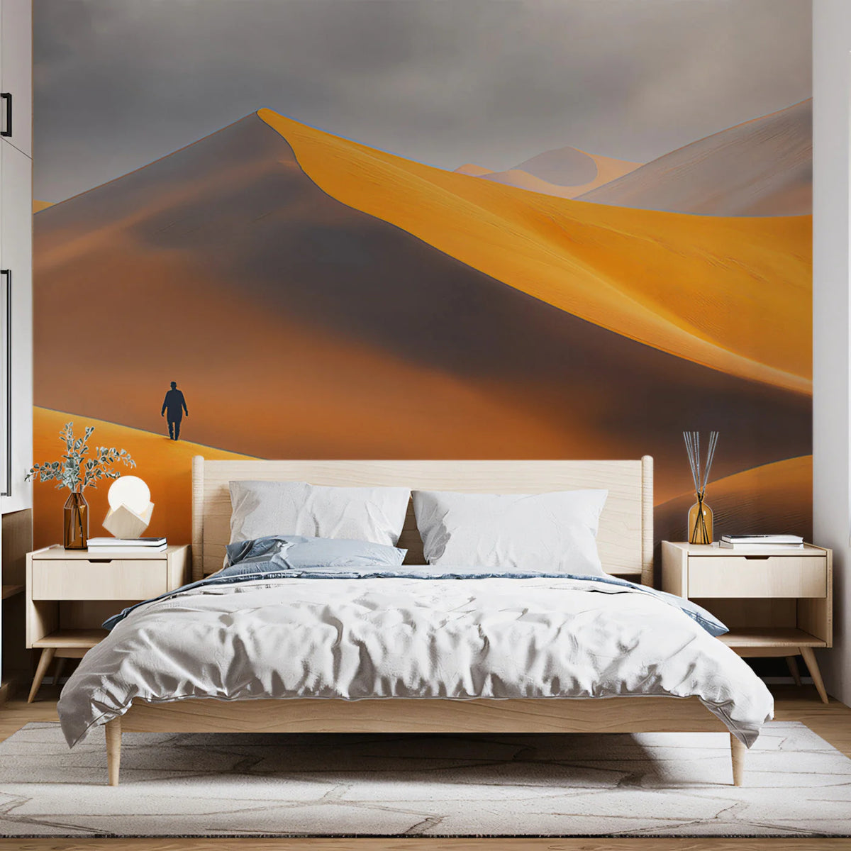 Desert Dune Solitude Mural Wallpaper — Minimalist Landscape Mural Wallpaper - pure wallpaper artwork