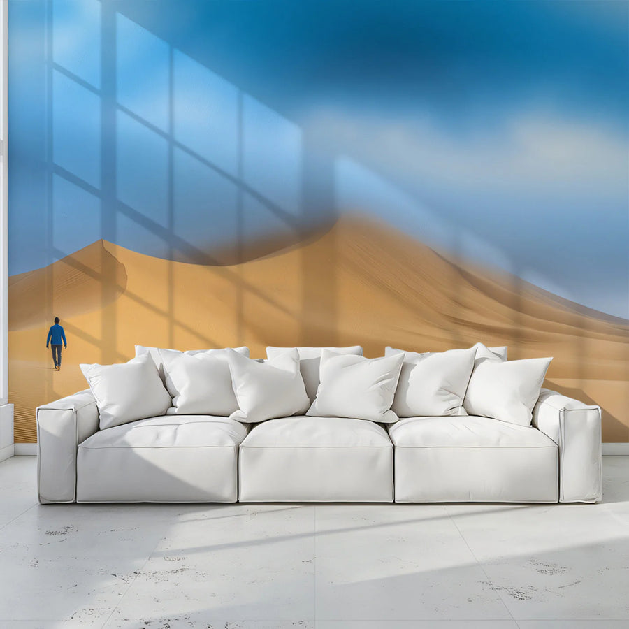 Solitary Desert Walker Mural Wallpaper Serene Exploratory Decoration Mural Wallpaper