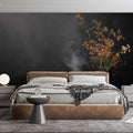 Dried Floral Still Life Mural Wallpaper — Moody Contrast Design Mural Wallpaper - pure wallpaper artwork