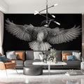 Kingfisher in Flight Mural Wallpaper — Monochrome Artistic Design Mural Wallpaper - pure wallpaper artwork