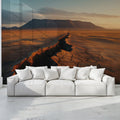 Arid Desert Horizon Mural Wallpaper — Warm Golden Hour Landscape Mural Wallpaper - pure wallpaper artwork