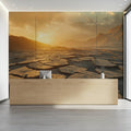 Desert Horizon Sunset Mural Wallpaper — Warm Earth Landscape Mural Wallpaper - pure wallpaper artwork