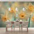 Sun-Kissed Daffodil Floral Mural Wallpaper — Soft Botanical Decor Mural Wallpaper - pure wallpaper artwork