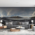 Glacial Mountain Lake Mural Wallpaper — Nordic Landscape Mural Wallpaper - pure wallpaper artwork