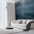 Misty Arctic Water Mural Wallpaper —Deep Blue Frozen Landscape Mural Wallpaper - pure wallpaper artwork