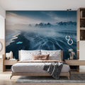 Arctic Black Sand Dunes Mural Wallpaper — Moody Coastal Landscape Mural Wallpaper - pure wallpaper artwork