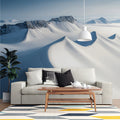 Snowy Arctic Peaks Mural Wallpaper — Minimalist Landscape Mural Wallpaper - pure wallpaper artwork