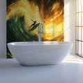 Golden Surfer Wave Mural Wallpaper — Dynamic Artistic Design Mural Wallpaper - pure wallpaper artwork