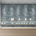 Fluid Swirl Mural Wallpaper — Minimalist Monochrome Blue Mural Wallpaper - pure wallpaper artwork