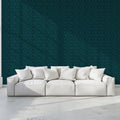 Deep Teal Woven Fabric Mural Wallpaper — Minimalist Texture Mural Wallpaper - pure wallpaper artwork