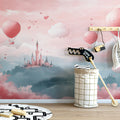 Floating Castle and Hot Air Balloons Mural Wallpaper - pure wallpaper artwork