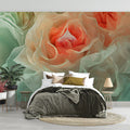 Macro Peach and Mint Rose Garden Mural Wallpaper - pure wallpaper artwork