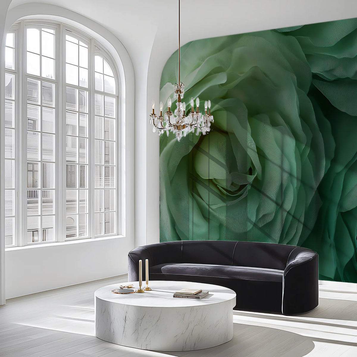 Macro Mint Rose Mural Wallpaper — Soft Botanical Wall Art Mural Wallpaper - pure wallpaper artwork