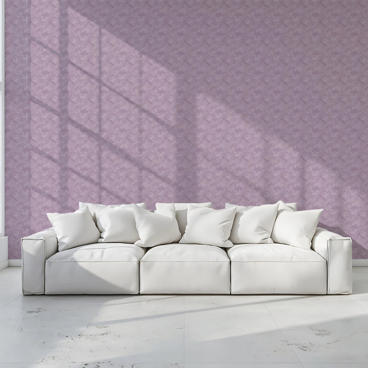 Lavender Swirl Damask Mural Wallpaper — Soft Classic Aesthetic Mural Wallpaper - pure wallpaper artwork