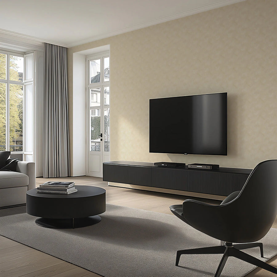 Subtle Swirl Mural Wallpaper — Minimalist Cream Texture Mural Wallpaper