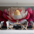 Oversized Peony Bloom Mural Wallpaper — Vibrant Floral Art Mural Wallpaper - pure wallpaper artwork
