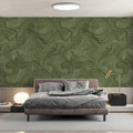 Forest Swirls Mural Wallpaper — Organic Fluid Green Art Mural Wallpaper - pure wallpaper artwork