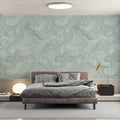 Whispering Sage Marble Mural Wallpaper — Soft Fluid Abstract Mural Wallpaper - pure wallpaper artwork