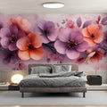 Watercolor Blossoms Mural Wallpaper — Soft Floral Art Mural Wallpaper - pure wallpaper artwork
