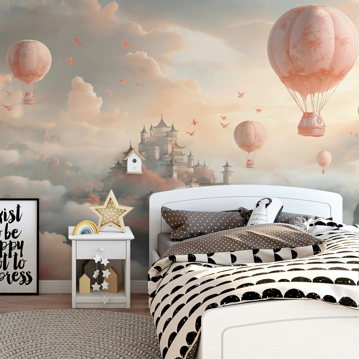 Floating Castle Mural Wallpaper — Whimsical Dreamscape Sky Mural Wallpaper - pure wallpaper artwork
