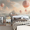 Floating Castle Mural Wallpaper — Whimsical Dreamscape Sky Mural Wallpaper - pure wallpaper artwork