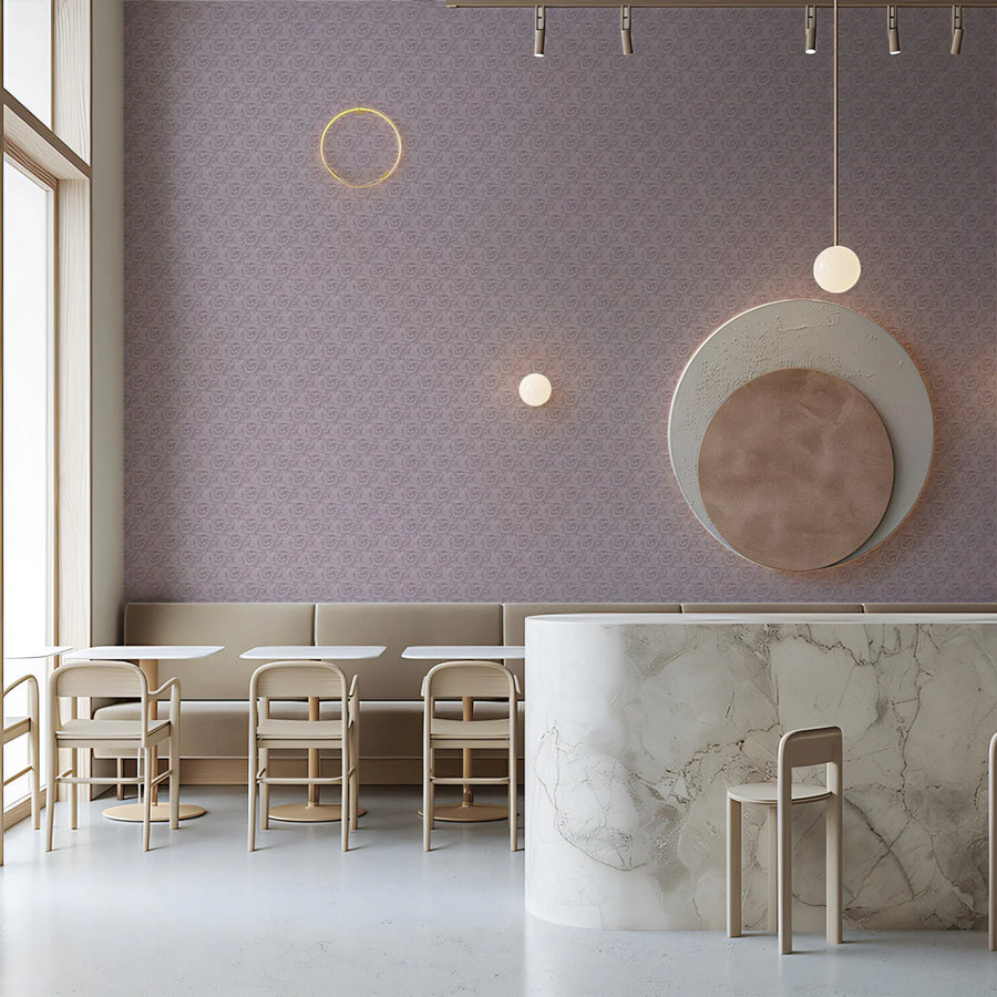 Vintage Rose Swirl Mural Wallpaper — Soft Monochromatic Pattern Mural Wallpaper