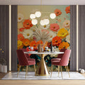 Abstract Floral Oil Painting Mural Wallpaper — Hand-Painted Style Mural Wallpaper - pure wallpaper artwork