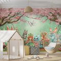 Enchanted Bunny Garden Mural Wallpaper — Whimsical Fantasy Scene Mural Wallpaper - pure wallpaper artwork