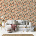 Dense Pine Cone Cluster Mural Wallpaper — Warm Rustic Pattern Mural Wallpaper - pure wallpaper artwork