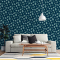 Pine Cone Silhouette Mural Wallpaper —Dark Botanical Pattern Mural Wallpaper - pure wallpaper artwork
