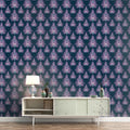 Frosted Pine Grove Mural Wallpaper — Moody Botanical Pattern Mural Wallpaper - pure wallpaper artwork