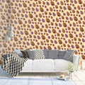 Autumn Pinecone Botanical Mural Wallpaper in Warm Blush and Plum Mural Wallpaper - pure wallpaper artwork