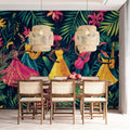 Tropical Rhythms Mural Wallpaper — Vibrant Island Garden Scene Mural Wallpaper - pure wallpaper artwork