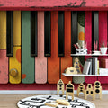 Abstract Piano Keys Mural Wallpaper — Whimsical Retro Music Decor Mural Wallpaper - pure wallpaper artwork