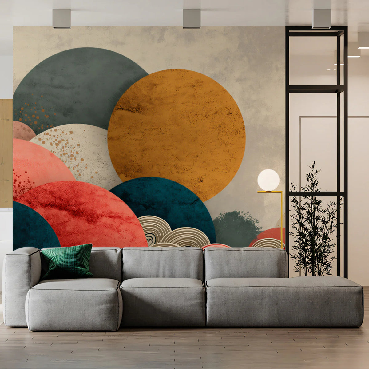 Abstract Circular Layers Mural Wallpaper — Warm Earth Tones Mural Wallpaper - pure wallpaper artwork