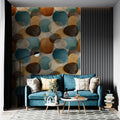 Abstract Overlapping Rings Mural Wallpaper in Earthy Tones Mural Wallpaper - pure wallpaper artwork