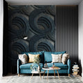 Industrial Swirl Engraving Mural Wallpaper — Architectural Depth Mural Wallpaper - pure wallpaper artwork