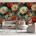 Blooming Peony Garden Mural Wallpaper — Romantic Floral Art Mural Wallpaper - pure wallpaper artwork