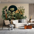 Abstract Potted Plant Mural Wallpaper — Botanical Art Mural Wallpaper - pure wallpaper artwork