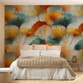 Ginkgo Leaf Grove Mural Wallpaper in Warm Autumnal Tones Mural Wallpaper - pure wallpaper artwork