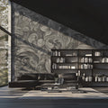 Sculpted Greyscale Botanical Mural Wallpaper — Monochromatic Art Mural Wallpaper - pure wallpaper artwork