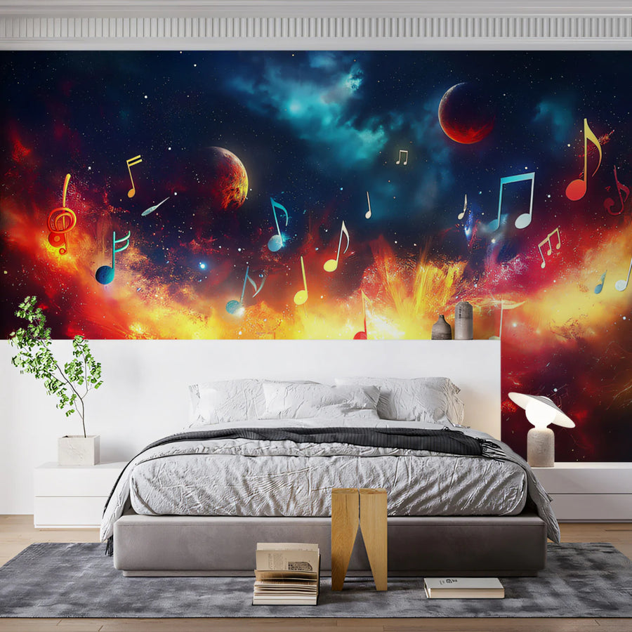 Celestial Symphony Nebula Mural Wallpaper — Artistic Galaxy Design Mural Wallpaper