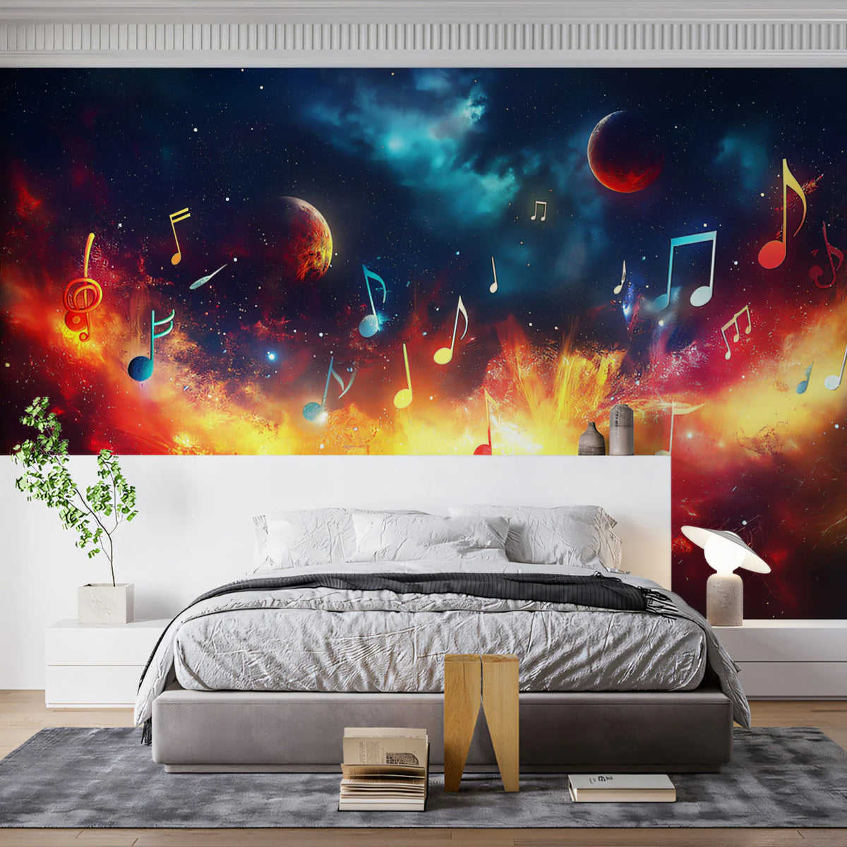 Celestial Symphony Nebula Mural Wallpaper — Artistic Galaxy Design Mural Wallpaper - pure wallpaper artwork