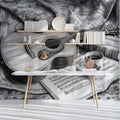 Acoustic Guitar Still Life Mural Wallpaper — Graphite Sketch Art Mural Wallpaper - pure wallpaper artwork