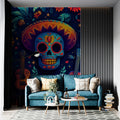 Day of the Dead Celebration Mural Wallpaper — Vibrant Cultural Art Mural Wallpaper - pure wallpaper artwork