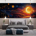 Celestial Symphony Mural Wallpaper — Abstract Night Sky Design Mural Wallpaper - pure wallpaper artwork