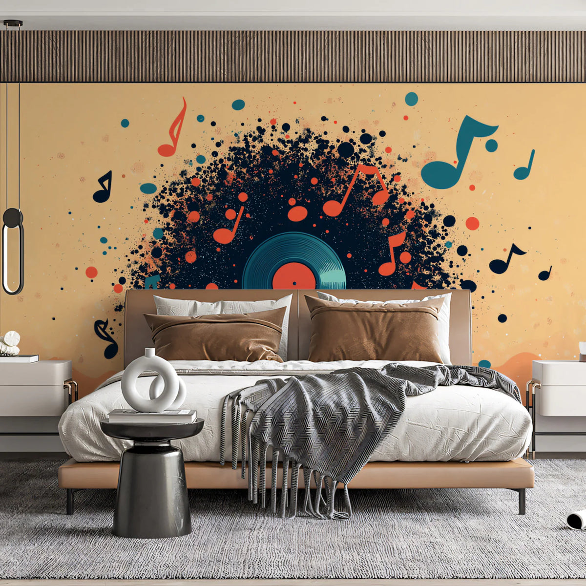 Melodic Tree Particle Mural Wallpaper — Abstract Music Wall Art Mural Wallpaper - pure wallpaper artwork