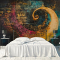 Fibonacci Music Vortex Mural Wallpaper — Abstract Harmonic Flow Mural Wallpaper - pure wallpaper artwork
