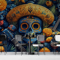 Mexican Folk Art Day of the Dead Mural Wallpaper - pure wallpaper artwork